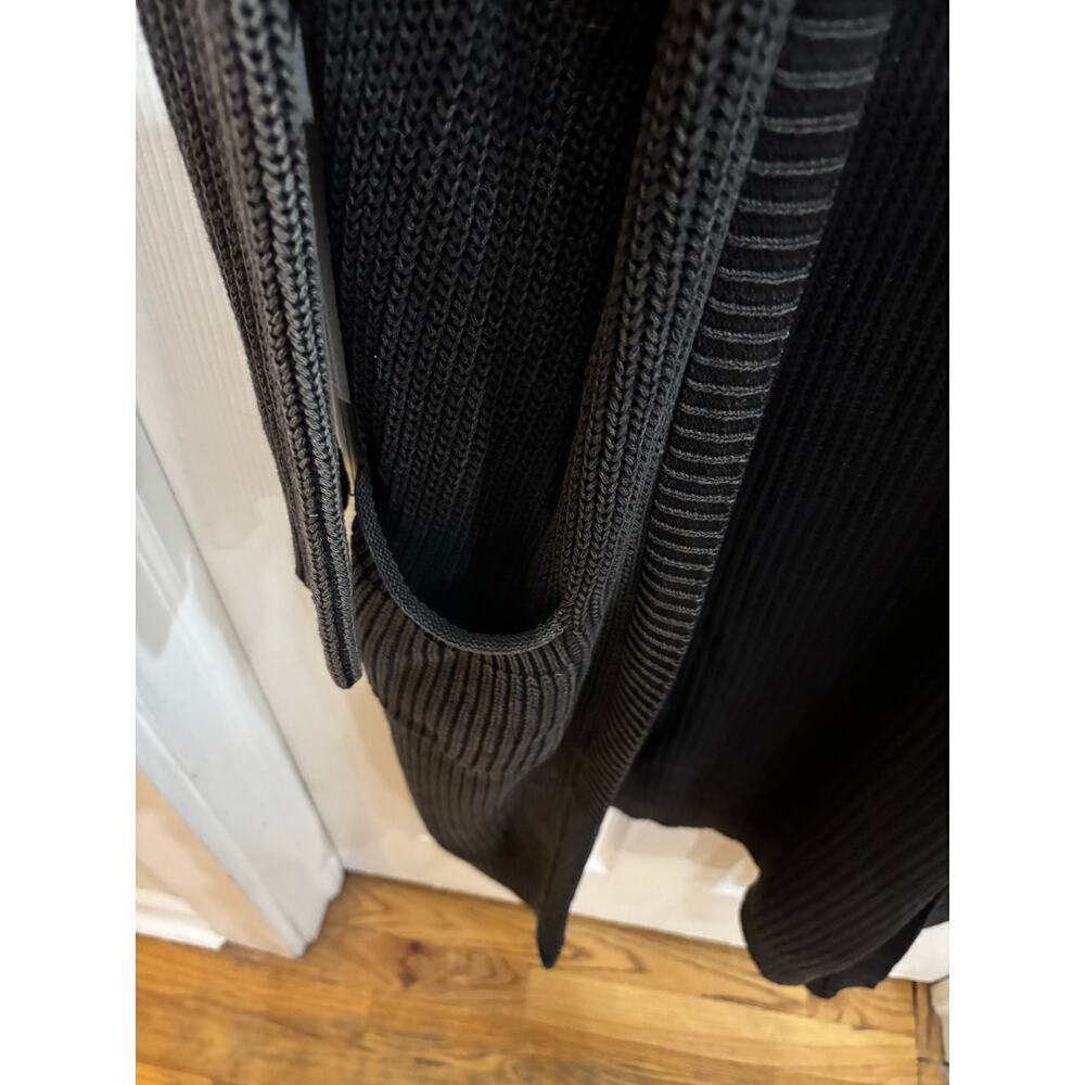 Oddi Very Oversized Long Knit Charcoal Cardigan Size M/L Gray Open Front Pocket - Picture 5 of 6